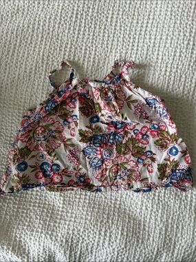 Peek Floral baby boho Top in White, Pink & Blue paisley